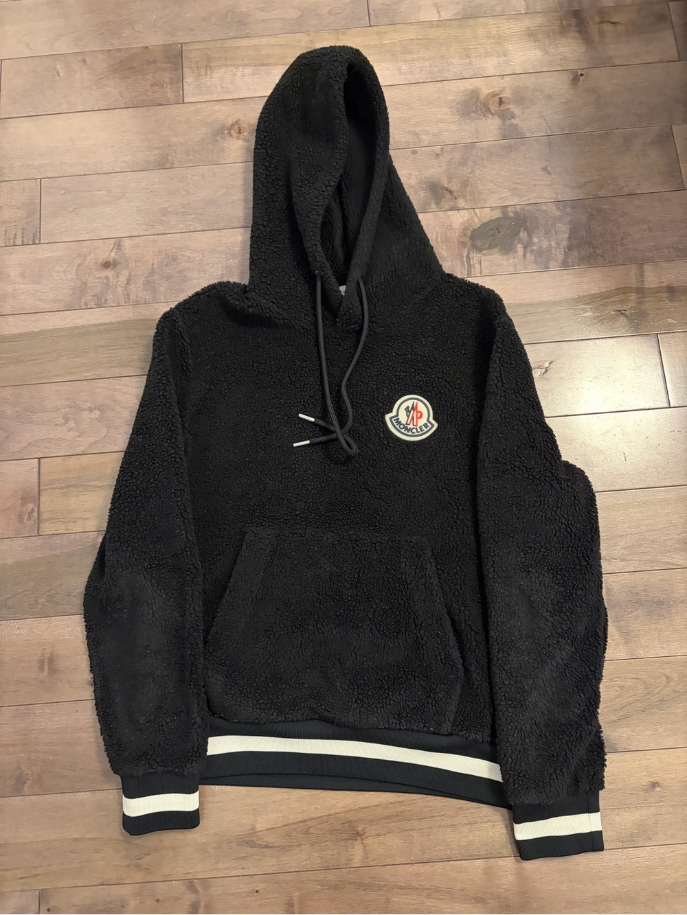 Moncler Black Teddy Pullover Hoodie
